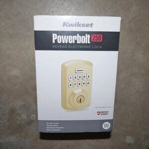 New Sealed Kwikset Powerbolt 250 10-Button Keypad Polished Brass Deadbolt Lock